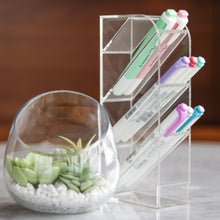 Load image into Gallery viewer, Acrylic slanted pen shelf organizer - Minima Basics