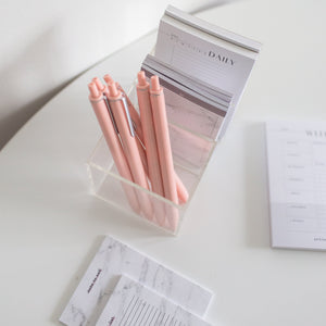 Acrylic pen and sticky notes organizer set - Minima Basics x Poi & Hun