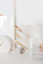 Load image into Gallery viewer, Acrylic slanted pen shelf organizer