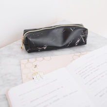 Load image into Gallery viewer, Marble mini pencil case with gold zipper