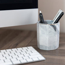 Load image into Gallery viewer, Ceramic marble pen holder desk organizer