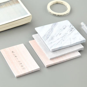 Marble memo sticky notes set