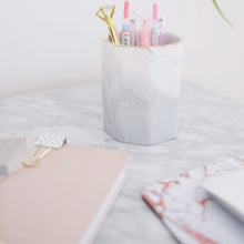 Load image into Gallery viewer, Ceramic marble pen holder desk organizer