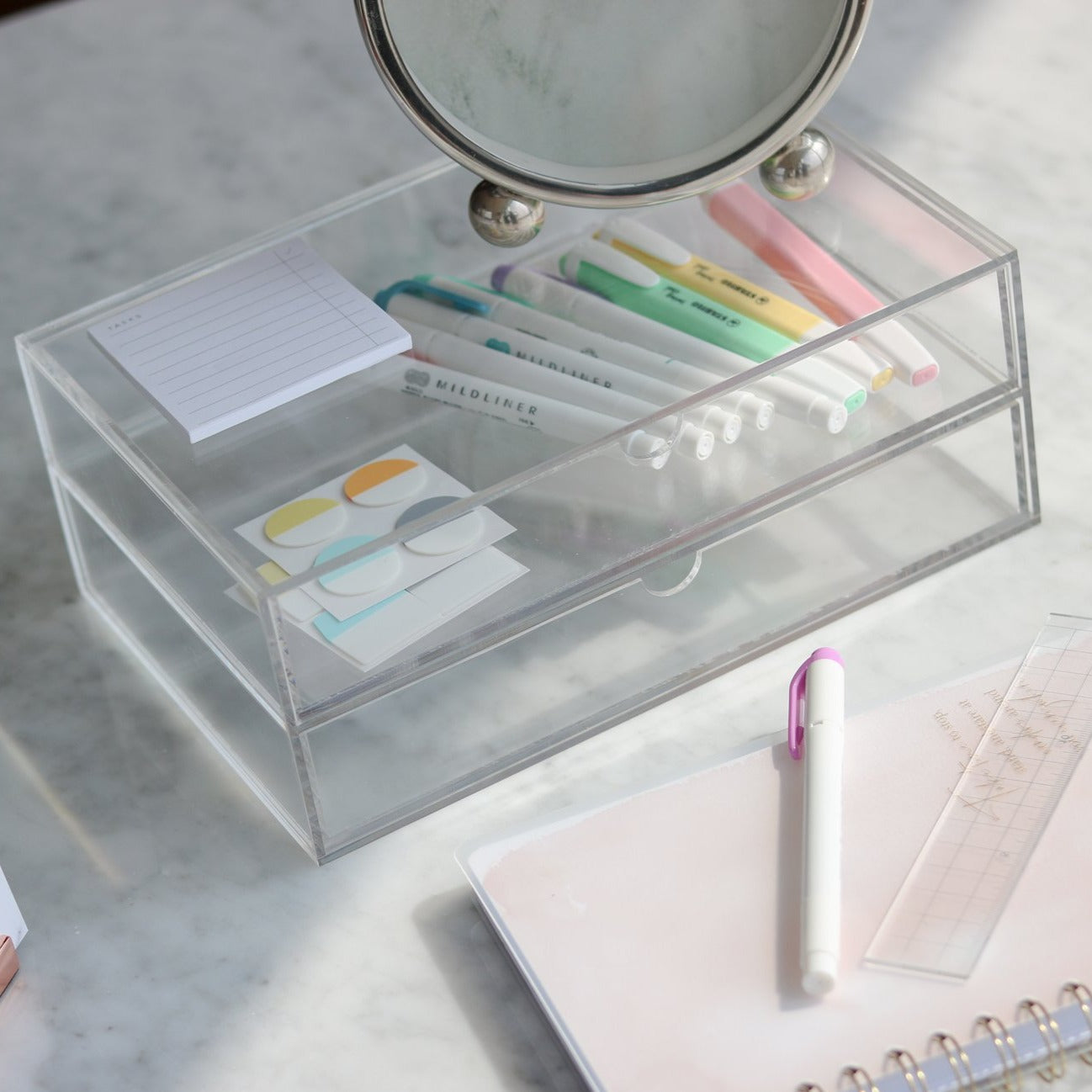 Minima Basics  Acrylic slanted pen shelf organizer