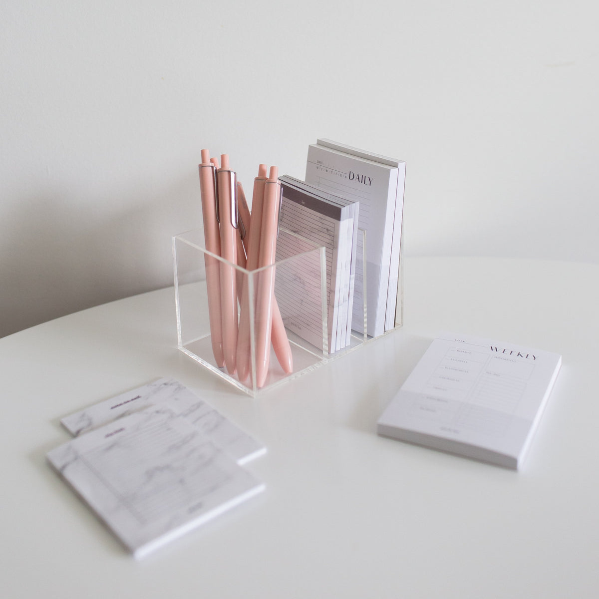 Acrylic Pen and Sticky Notes Organizer Set | Minima Basics x Poi & Hun