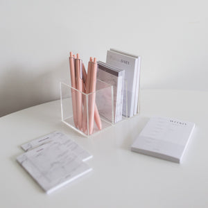 Acrylic pen and sticky notes organizer set - Minima Basics x Poi & Hun