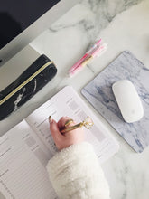 Load image into Gallery viewer, Marble mini pencil case with gold zipper