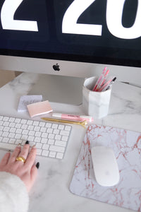 Ceramic marble pen holder desk organizer